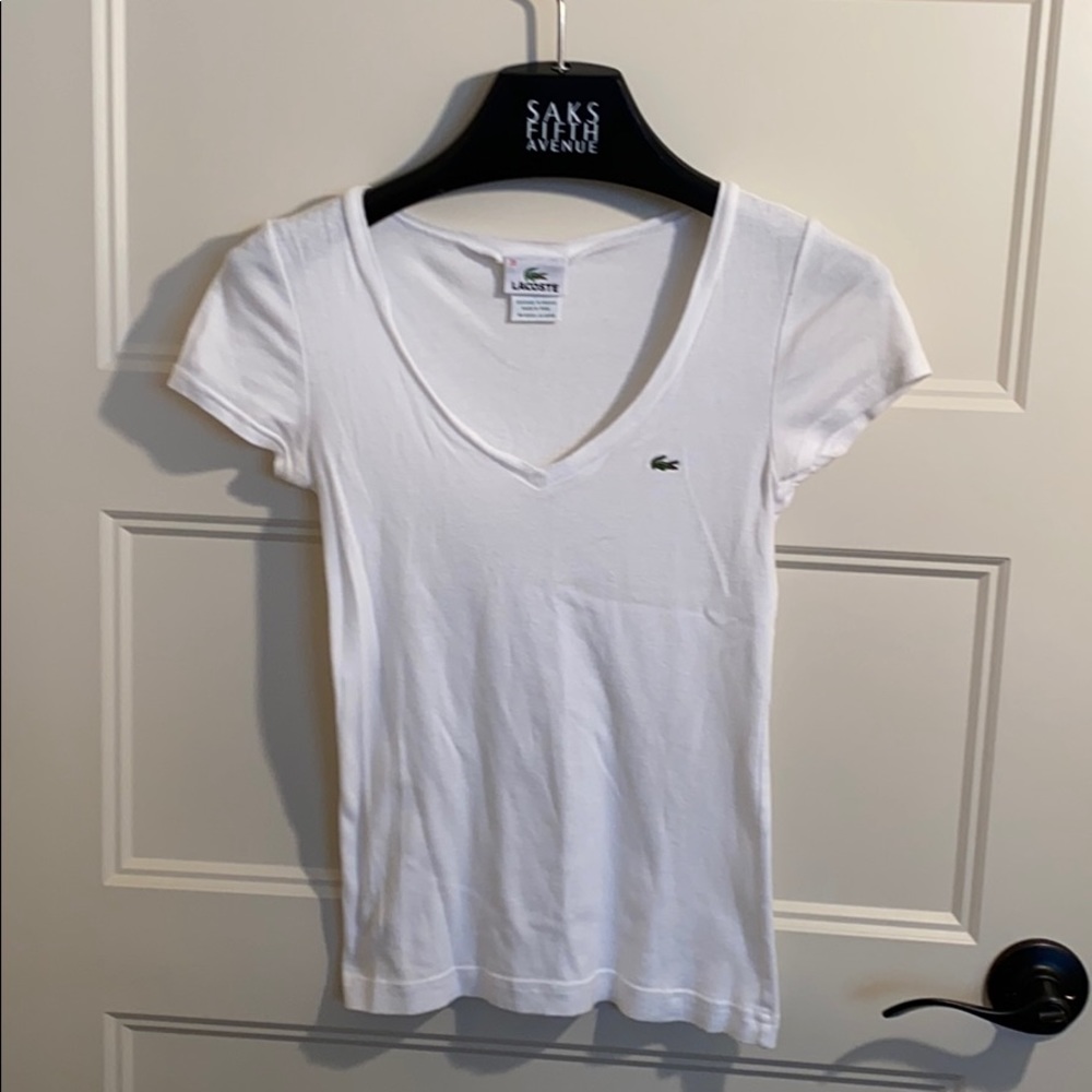 Lacoste cotton tee in white